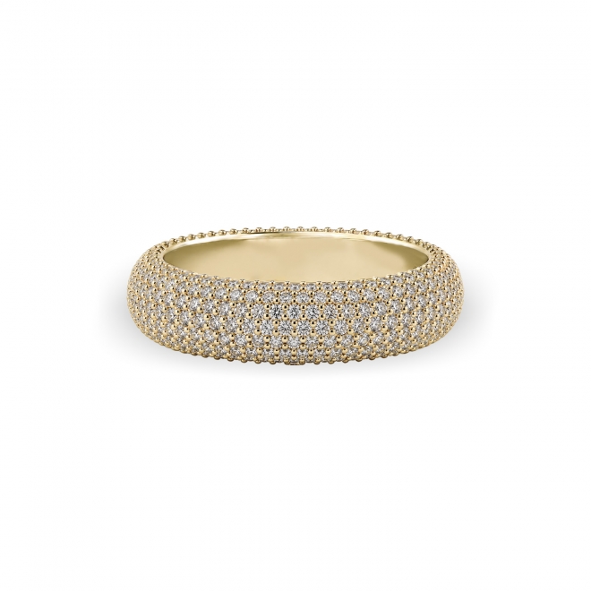 Multi row bombay pavé diamond eternity band