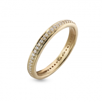 Eternity 1mm Diamonds Pavé Gold Ring