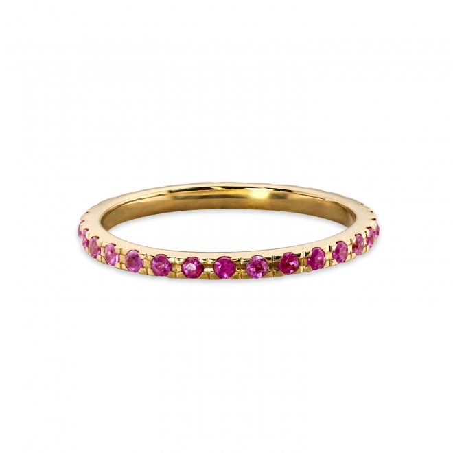 Eternity 1.5mm Diamonds Pavé Gold Ring