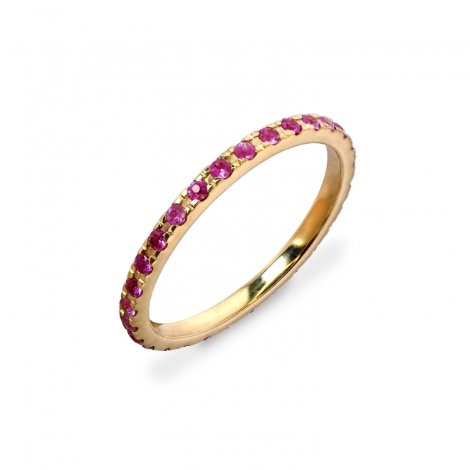 Eternity 1.5mm Diamonds Pavé Gold Ring