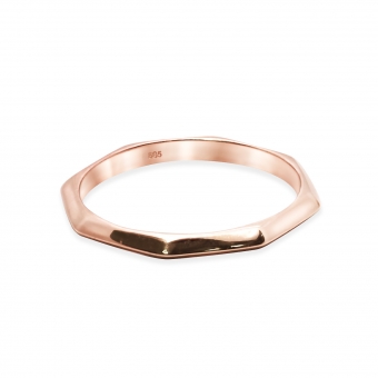 Solid Gold Plain Octagon Ring