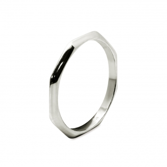 Solid Gold Plain Octagon Ring