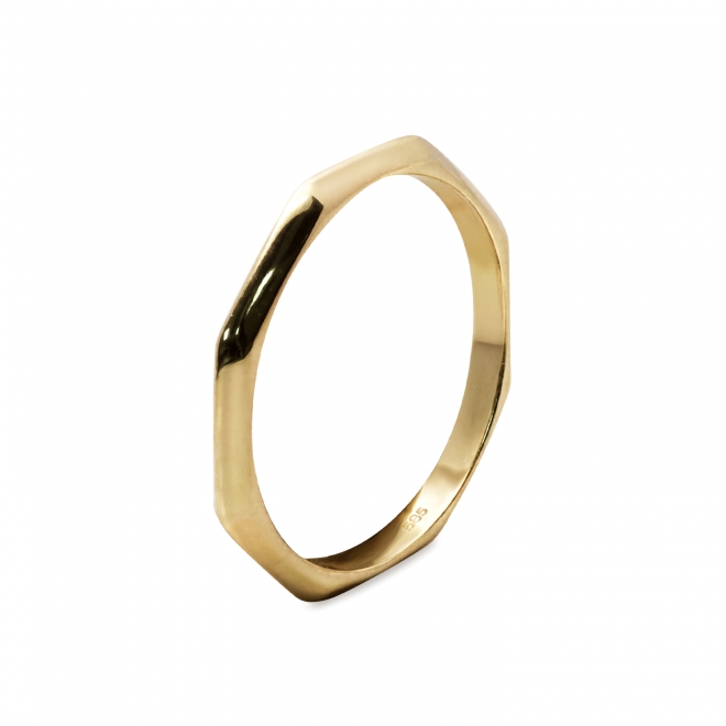 Solid Gold Plain Octagon Ring
