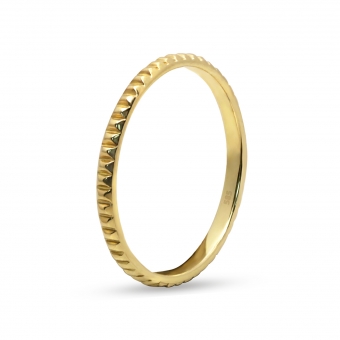 Small Rectangular Surface Gold Ring