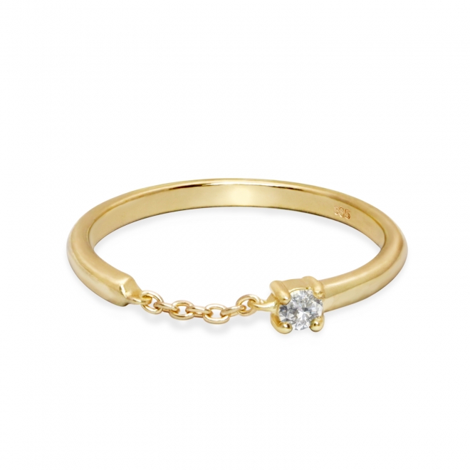 Solitaire Open Ring and Chain