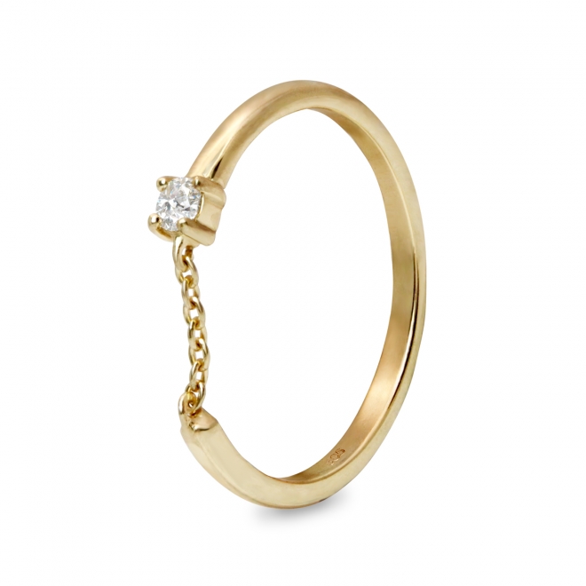 Solitaire Open Ring and Chain