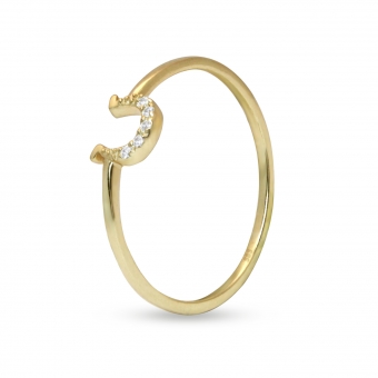 Gold Horseshoe ring with 5 Diamonds