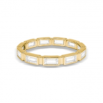 Baguette cut bezel set eternity ring