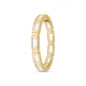 Baguette cut bezel set eternity ring