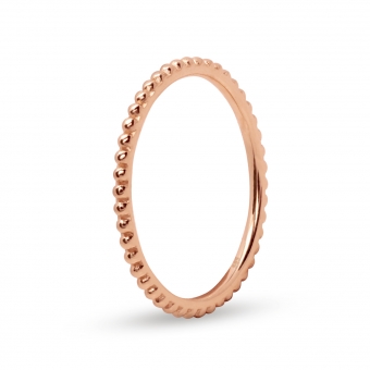 Solid Gold Ball Shape Circle Ring