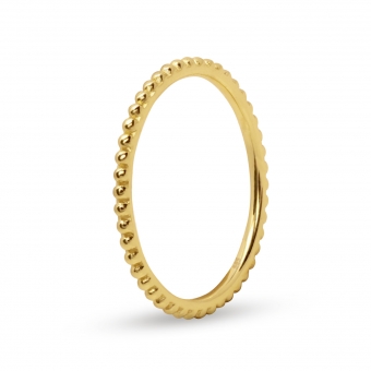 Solid Gold Ball Shape Circle Ring