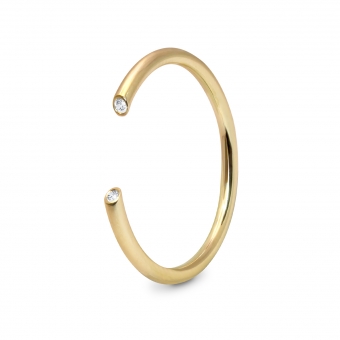 Tube Gold Ring with Gemstones