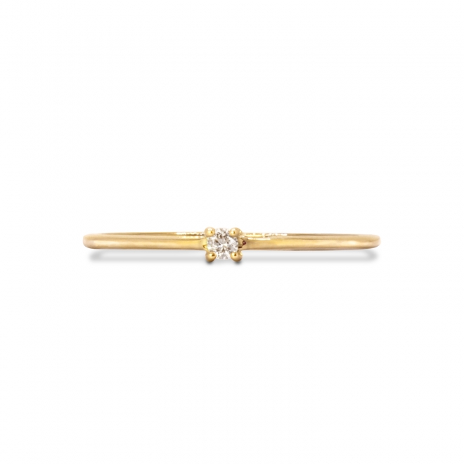 Solitaire Ring with 2mm diamond Prong Setting