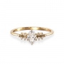 Elegant Oval-Cut Diamond Engagement Ring with Side Stones in Prongs Setting