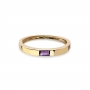 Solitaire Baguette Gemstone Gold Ring