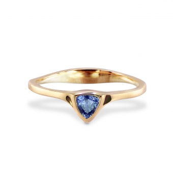 Bold Gold Ring with Trillion Gemstone