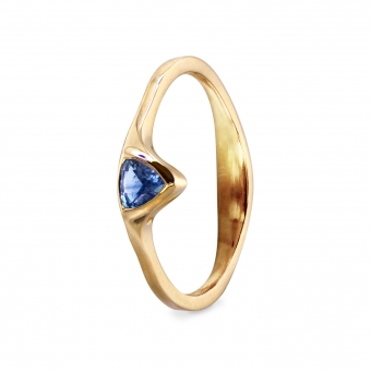 Bold Gold Ring with Trillion Gemstone
