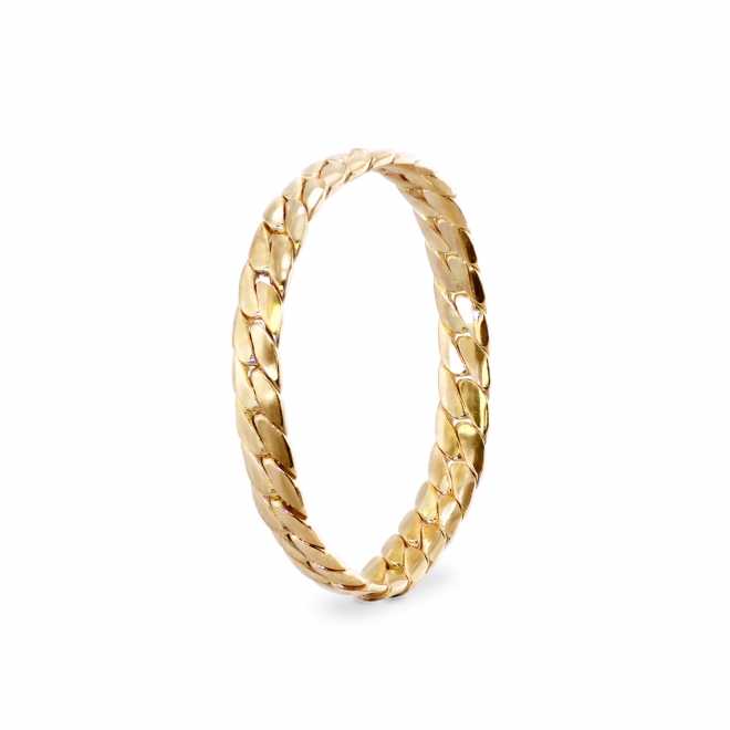 Oval Single Curb Gold Chain Ring