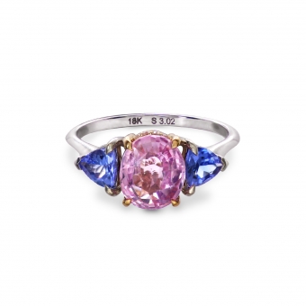 Natural Padparadscha Sapphire Oval Gemstone Ring