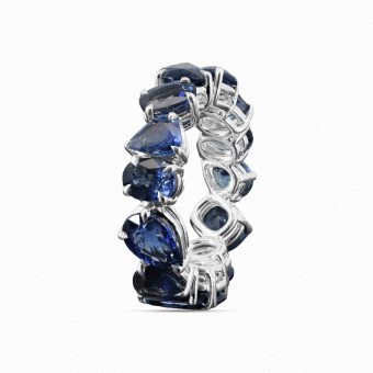 Mix shapes blue sapphires eternity ring