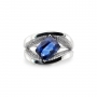 Cushion Cut Blue Sapphire Tidal Cuff Modern Gold Ring