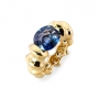 4.49ct Oval Blue Sapphire Outer Space Gold Ring