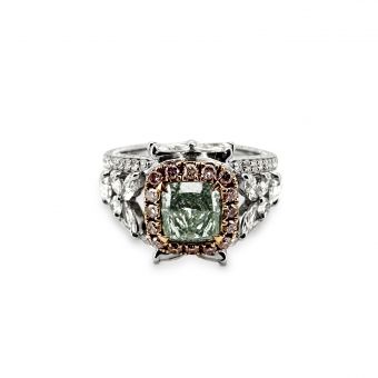 Light Green Radiant Cut Diamond Engagement Ring