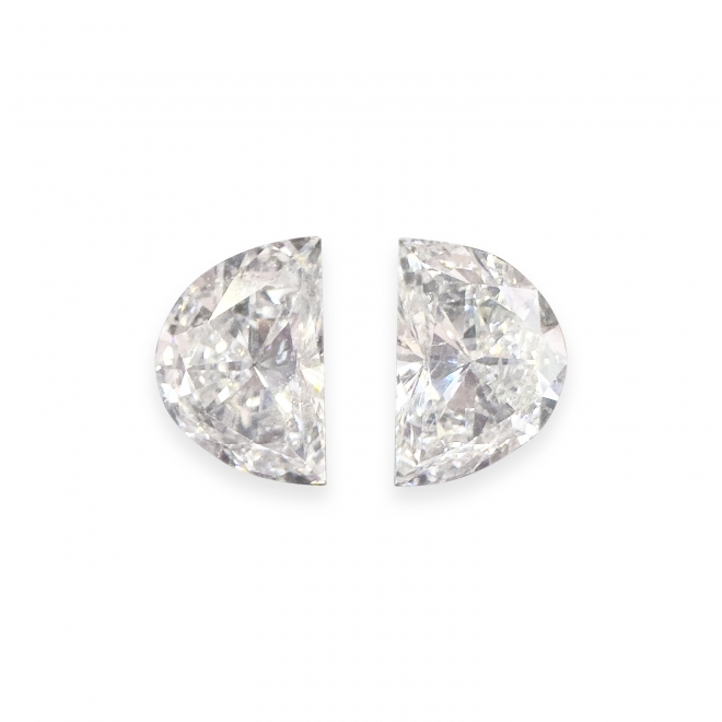 1.71ct Pair Loose Diamond Side Stones Half Moon