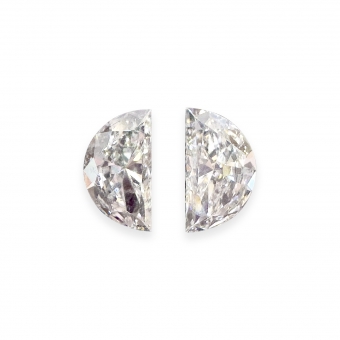 1.05ct Pair Half Moon Fancy Cut Diamonds