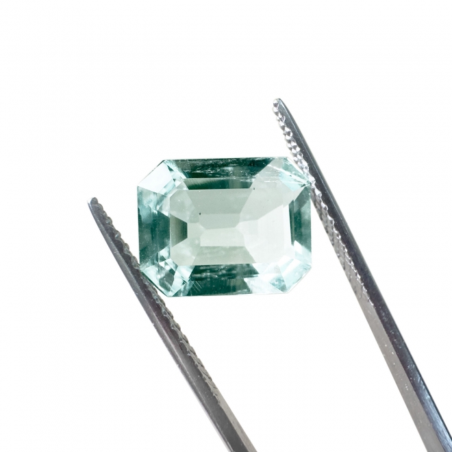Loose Green-Blue Aquamarine 4.01ct Octagon Shape Gemstone