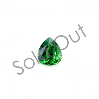 Loose Tsavorite Eye Clean 0.69ct Pear Shape Gemstone