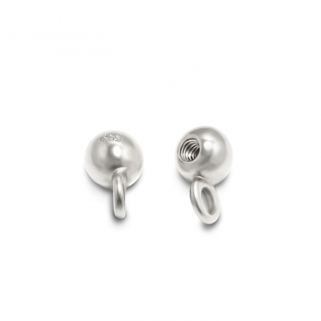 Solid Gold 3mm internal threading Ball with hoop Solid Gold 3mm internal threading Ball with hoop