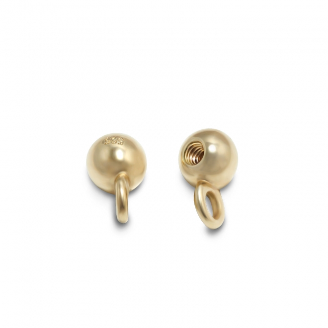 Solid Gold 3mm internal threading Ball with hoop