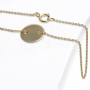 Gold 10mm Disk Bracelet with side holes 16cm chain