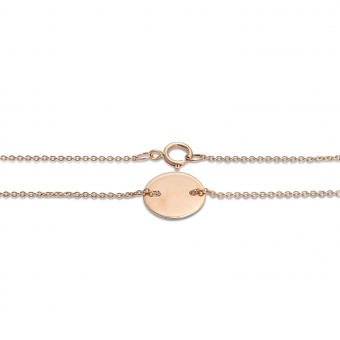 Gold 10mm Disk Bracelet with side holes 16cm chain