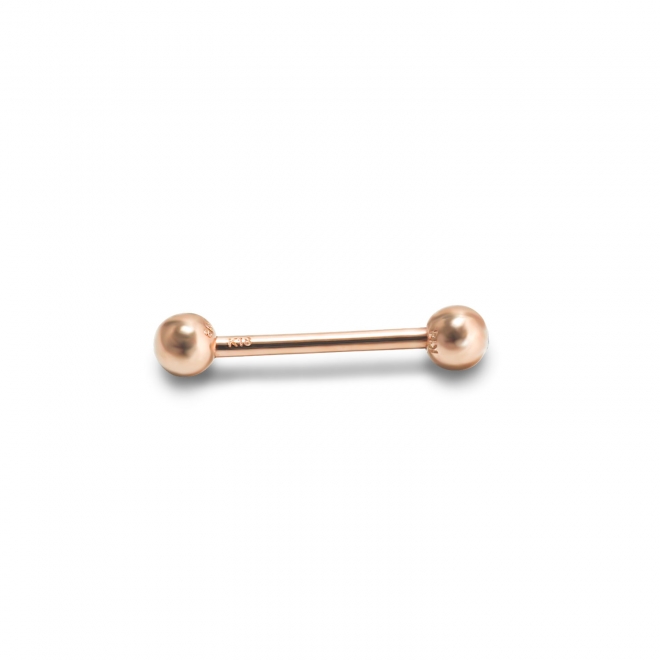 Gold Solid Straight Bar and 2 solid Balls Gold Solid Straight Bar and 2 solid Balls