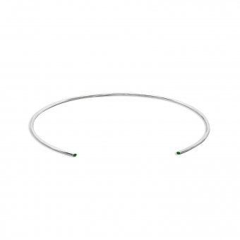 Gold Tube Bracelet With 2 x 1.2mm Gemstones