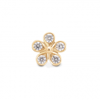 Gold Flower Helix Piercing with 5 x 3mm Gemstones