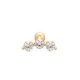 Gold Helix Piercing with 3 x 2.5mm Gemstones Gold Helix Piercing with 3 x 2.5mm Gemstones