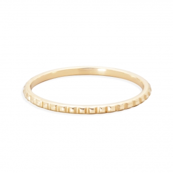 Gold Ring With Rectangle Pattern
