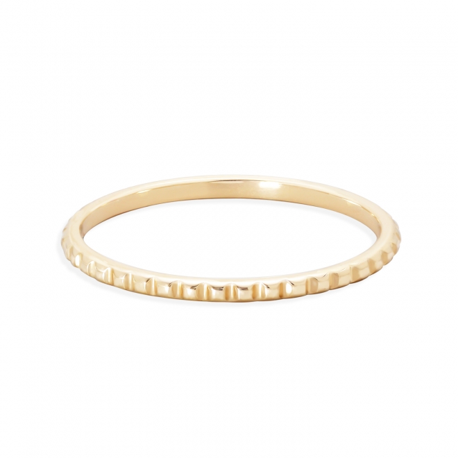 Gold Ring With Rectangle Pattern