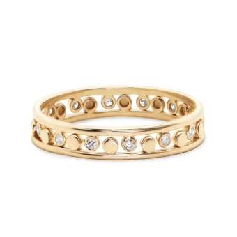 Gold Double Crown Ring With Gemstones