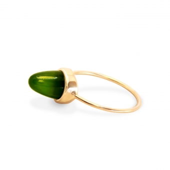 10mm Cabochon Cut Gold Ring