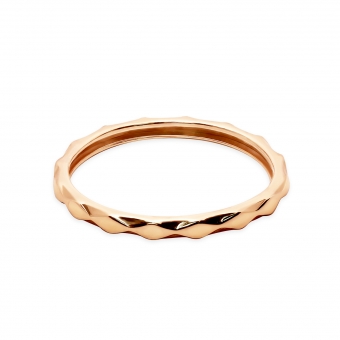 Chain Diamond Pattern Gold Ring