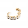 Gold Round Gemstones Set Huggie Earrings (By Piece)