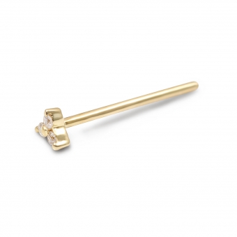 Gold 3 Diamonds Nose Stud