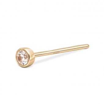 Gold 2.4mm Diamond Nose Stud