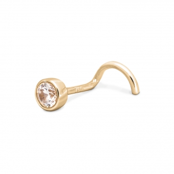 Gold 2.4mm Diamond Nose Stud