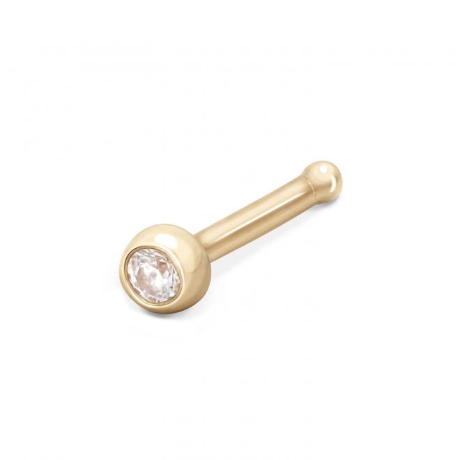 Gold Cup Setting Nose Stud 2.2mm Gemstone