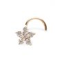 Star Shape Gold Nose Stud with 0.09ct x 5 Diamonds Star Shape Gold Nose Stud with 0.09ct x 5 Diamonds